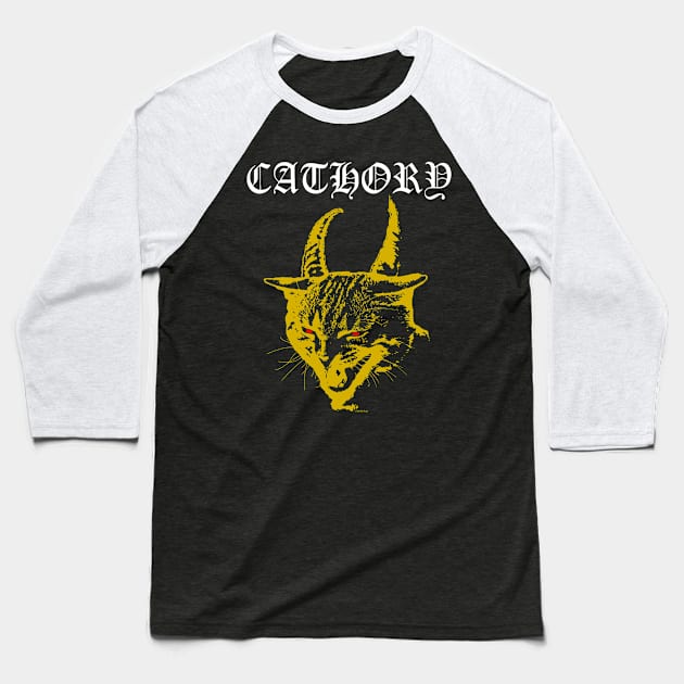 Catlord Baseball T-Shirt by darklordpug